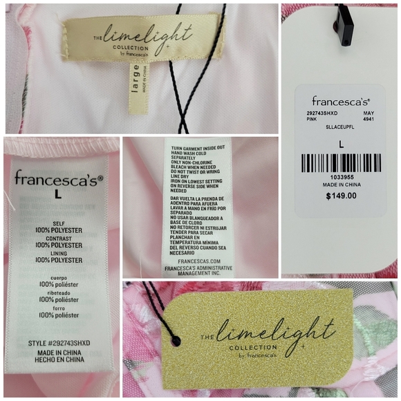 NEW Francesca's Lana Pink Floral Corset Maxi Dress Women's L Formal Prom Party - Picture 6 of 10